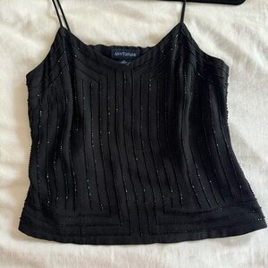 Black Beaded Ann Taylor Tank Top